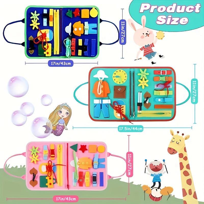 Montessori Busy Board Toy for Toddlers - Educational Sensory Activity