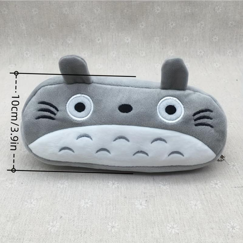 Totoro Pencil Case Plush Cartoon Gray Bag Home Office Storage