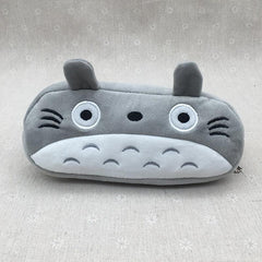 Totoro Pencil Case Plush Cartoon Gray Bag Home Office Storage