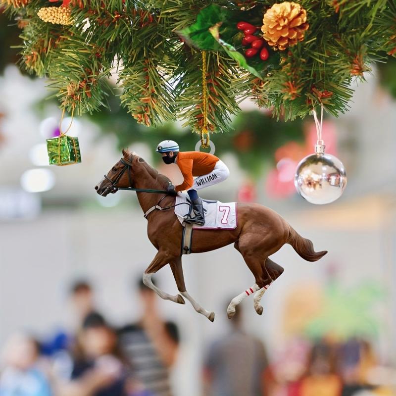 Horse Riding Enthusiasts Car Backpack Christmas Tree Decoration Pendant