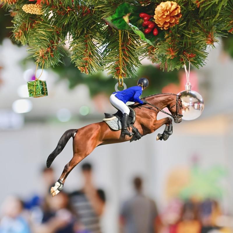 Horse Riding Enthusiasts Car Backpack Christmas Tree Decoration Pendant