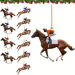 Horse Riding Enthusiasts Car Backpack Christmas Tree Decoration Pendant