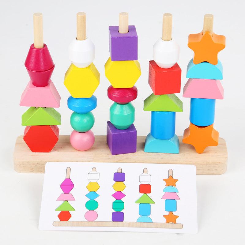 Montessori Wooden Shape Matching Puzzle Game Educational Toy