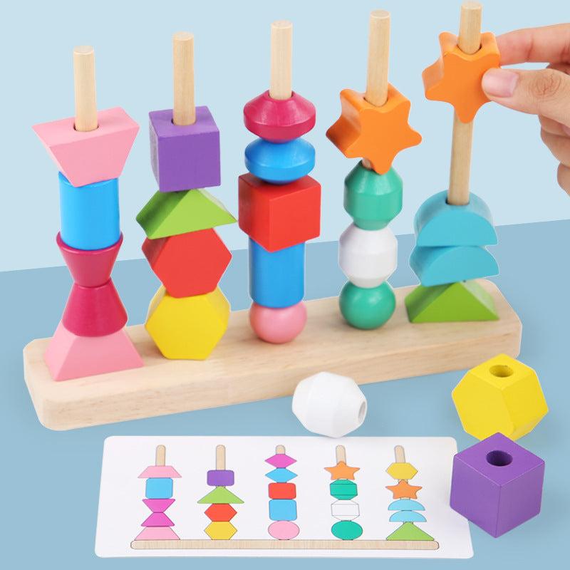 Montessori Wooden Shape Matching Puzzle Game Educational Toy