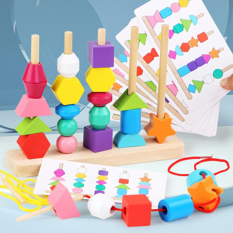 Montessori Wooden Shape Matching Puzzle Game Educational Toy