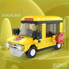 City Car Small Building Blocks Educational Assembly Toys Fire Truck