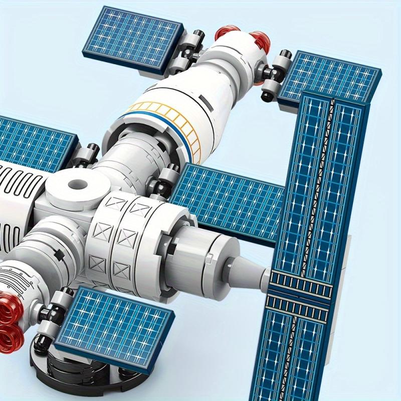 Space Station Model Building Blocks DIY Assembled Building Block Toys