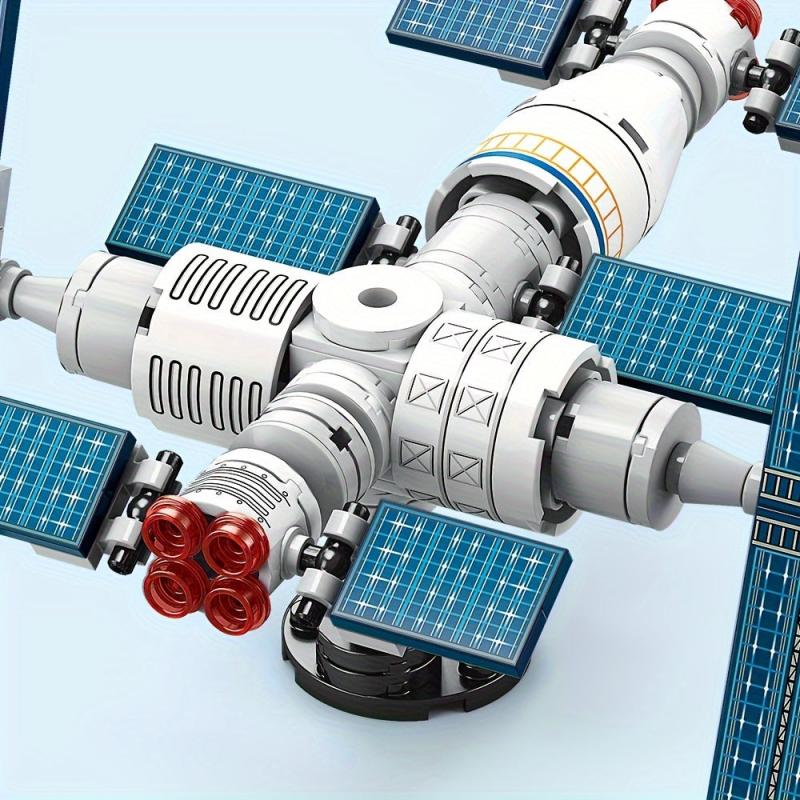 Space Station Model Building Blocks DIY Assembled Building Block Toys