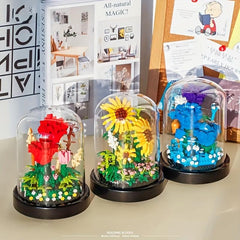 Flower Bouquet Building Set DIY Plant Potted Decoration Model Building Blocks