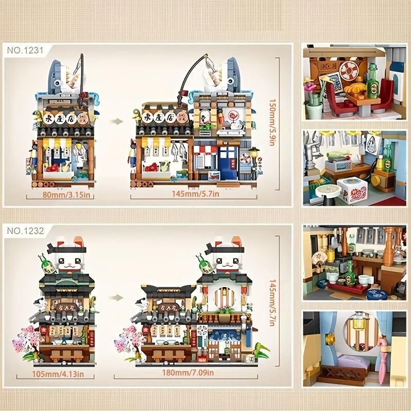 Japanese Izakaya Shop Building Blocks MOC Toy Set 789 PCS