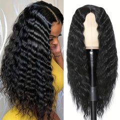 66cm Long Curly Wig Natural Looking Fluffy Wig Synthetic Fiber