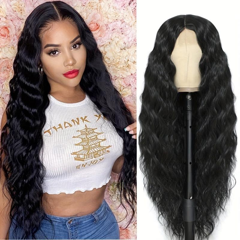 66cm Long Curly Wig Natural Looking Fluffy Wig Synthetic Fiber