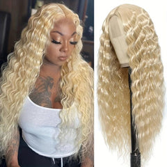 66cm Long Curly Wig Natural Looking Fluffy Wig Synthetic Fiber