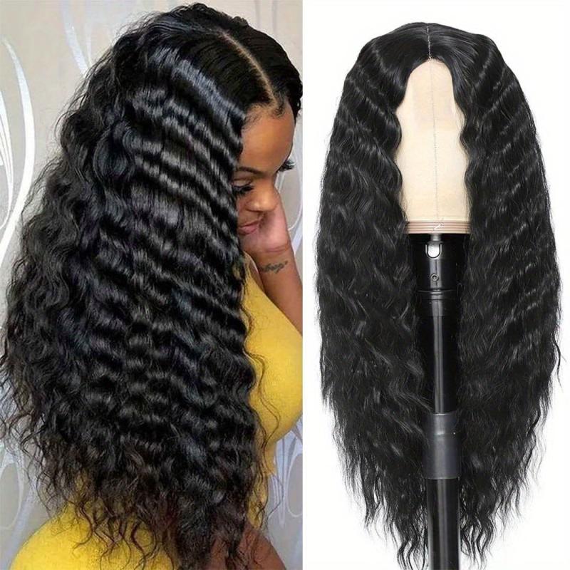 66cm Long Curly Wig Natural Looking Fluffy Wig Synthetic Fiber