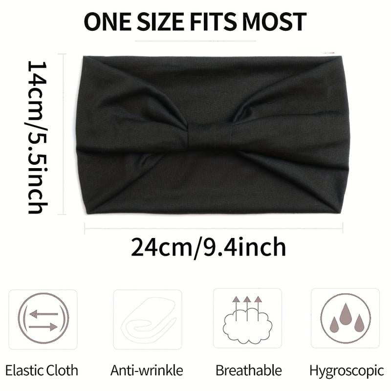 Solid Stretchy Sports Headband Wide Yoga Hairband Multicolor Women's Hairband