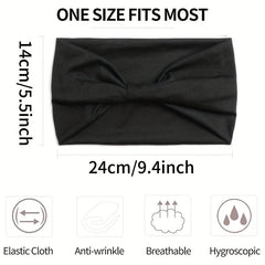 Solid Stretchy Sports Headband Wide Yoga Hairband Multicolor Women's Hairband