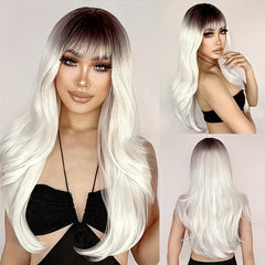 Curly Wig With Bangs Heat Resistant Synthetic