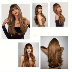 Curly Wig With Bangs Heat Resistant Synthetic