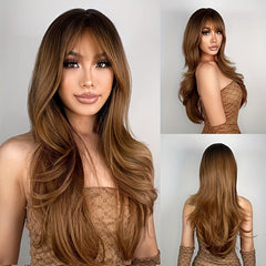 Curly Wig With Bangs Heat Resistant Synthetic
