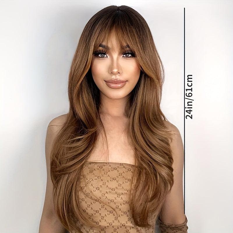 Curly Wig With Bangs Heat Resistant Synthetic