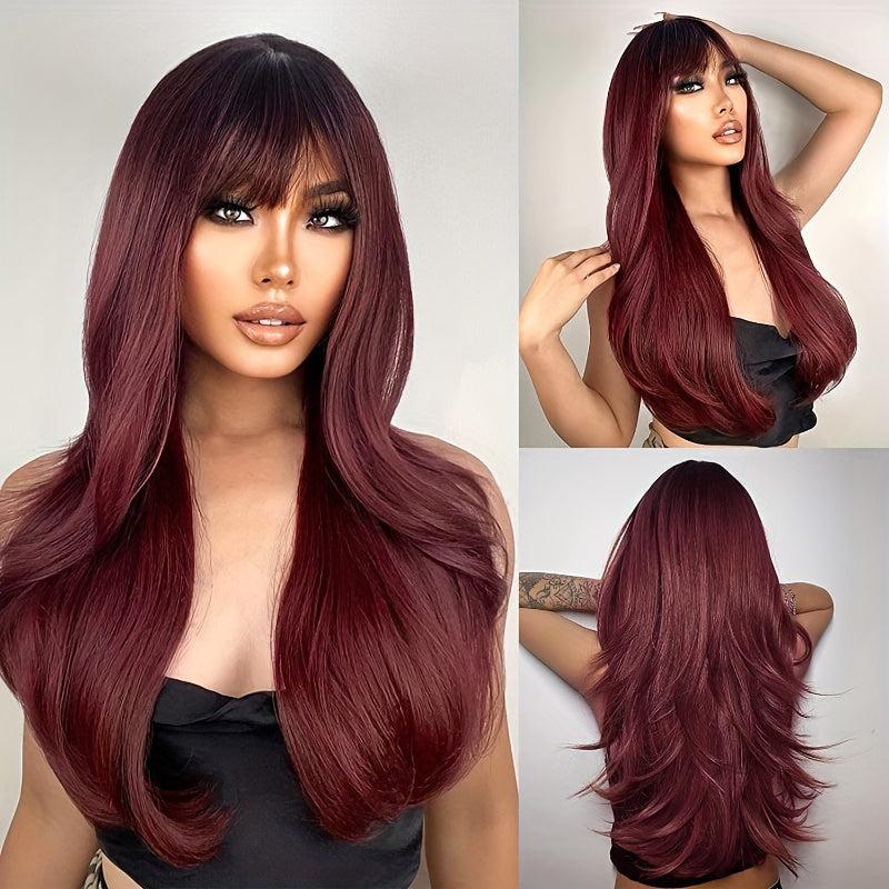 Curly Wig With Bangs Heat Resistant Synthetic