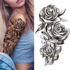 Temporary Tattoo Stickers Flowers Snake Lion Wolf
