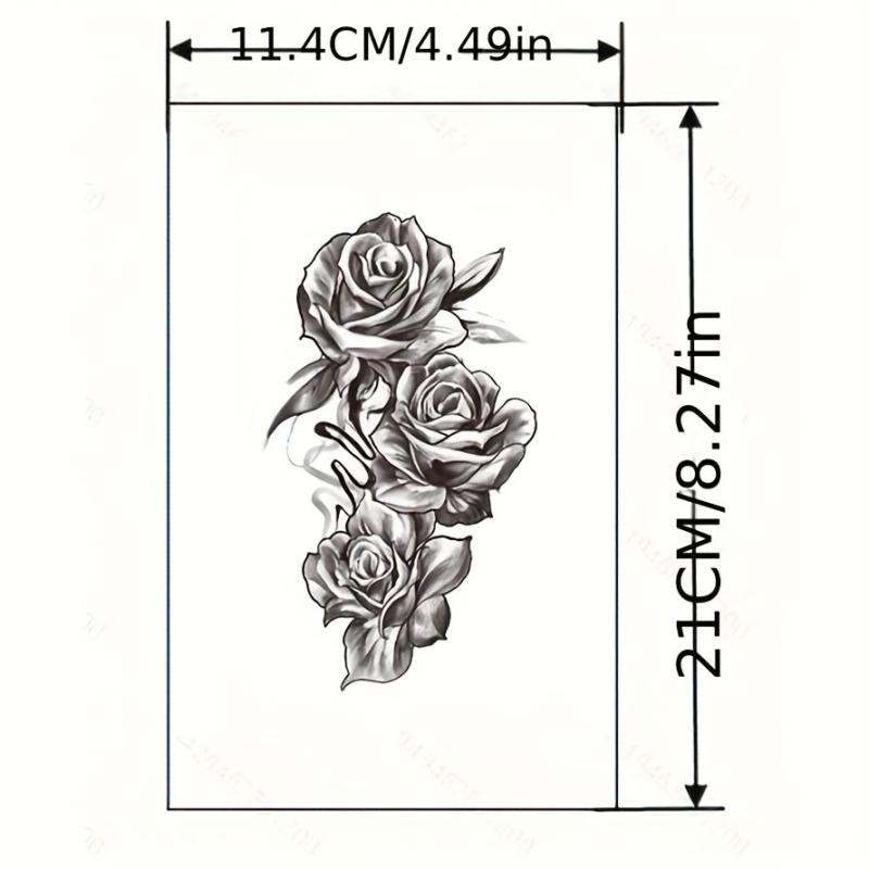Temporary Tattoo Stickers Flowers Snake Lion Wolf