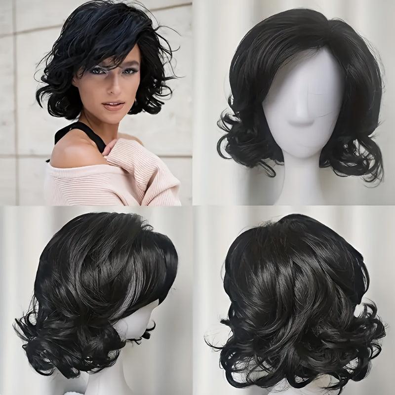Short Curly Wig Natural Looking Synthetic Fiber Wig 3 Colors Cosplay Props