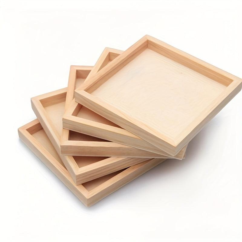 Small Unfinished Wooden Serving Tray for DIY Projects
