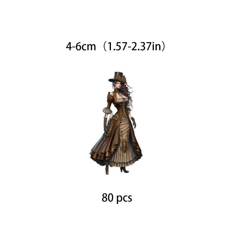 48pcs Steampunk Characters Sticker DIY Computer Scrapbooking Stickers