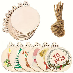 20pcs Unfinished Round Wooden Circles Blank Wooden Boards DIY Wooden Ornaments