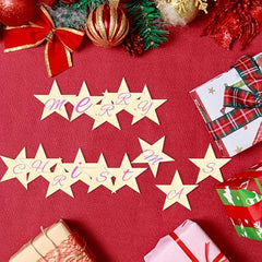 10pcs Wooden Unfinished Star Decoration DIY Christmas Wedding Crafts 2in