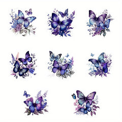 8pcs Butterfly Theme Iron on Transfer Stickers for DIY Clothing