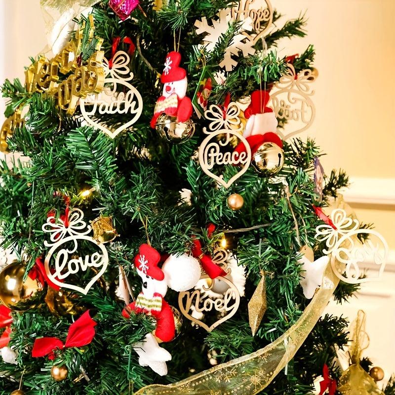 Set of 6 Wooden Holiday Ornaments for Christmas Tree & Home Decor