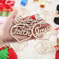 Set of 6 Wooden Holiday Ornaments for Christmas Tree & Home Decor