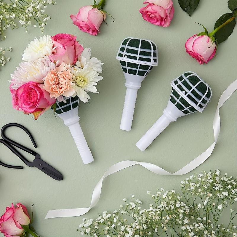 Foam Flower Handle Bouquet Holder Set