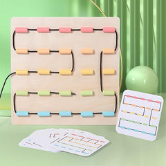 Wooden Rope Threading Game Hand eye Coordination Education Toy
