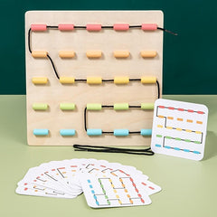 Wooden Rope Threading Game Hand eye Coordination Education Toy