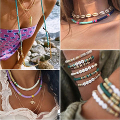 72 Colors Soft Clay Letter Beads Bohemian Jewelry Set DIY Beaded Accessories