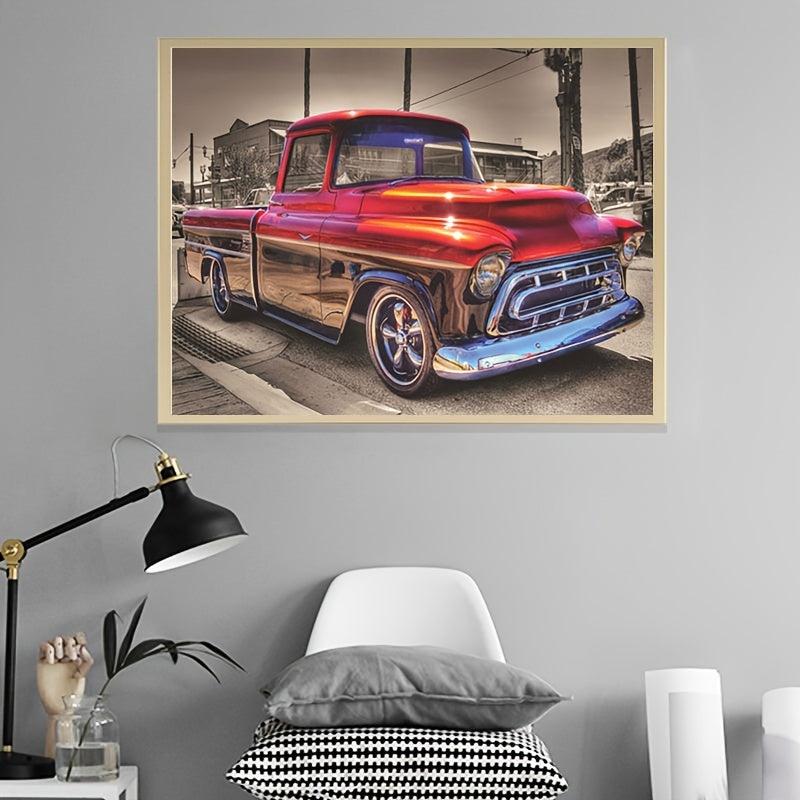 5D Diamond Art Kit - Red Car Diamond Painting Kit