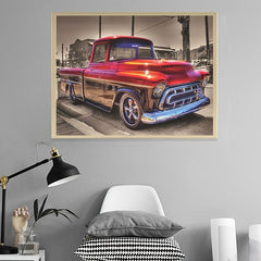 5D Diamond Art Kit - Red Car Diamond Painting Kit