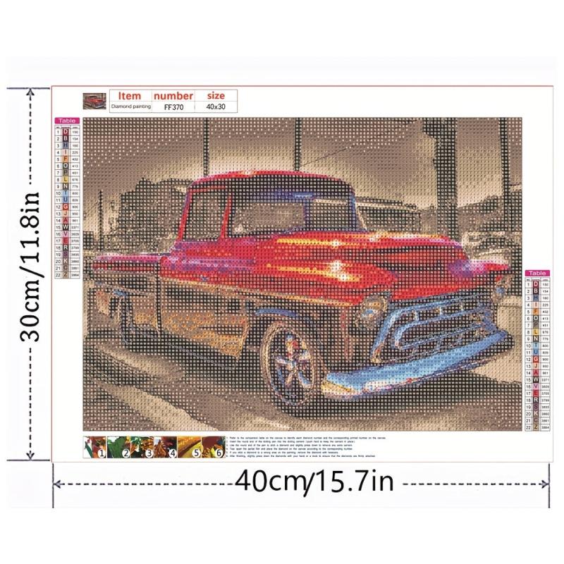 5D Diamond Art Kit - Red Car Diamond Painting Kit