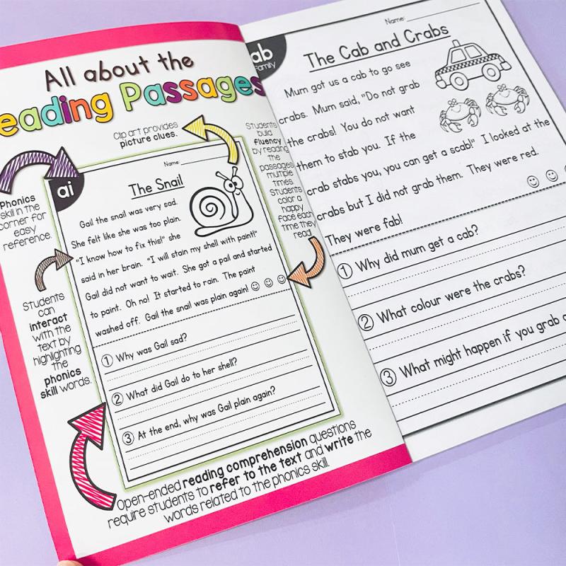 English Reading Passages Practice Workbook for Kids