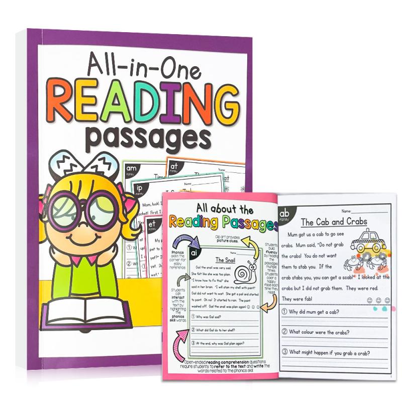 English Reading Passages Practice Workbook for Kids