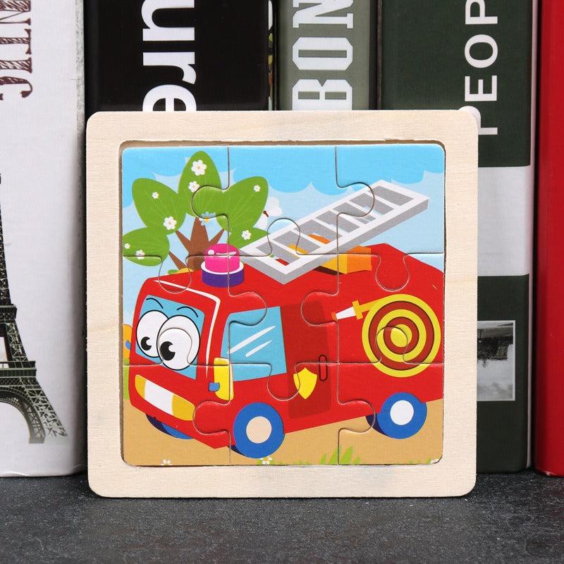Wooden Animal Puzzle Toy for Children, Early Education Cartoon Puzzle