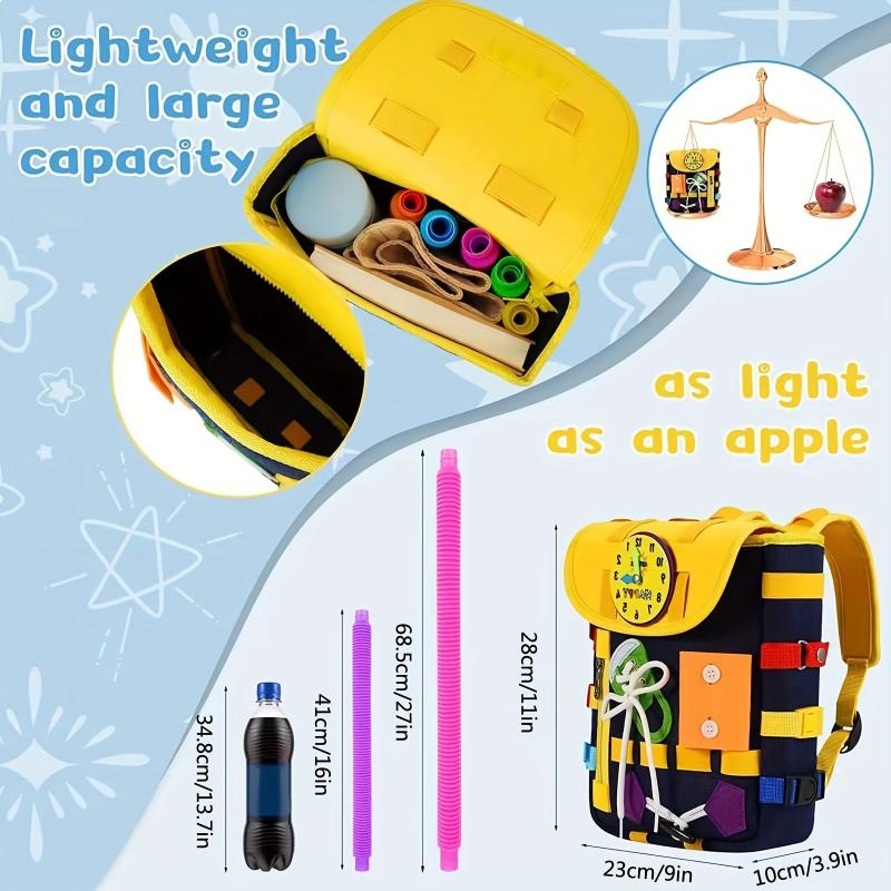 Busy Board Toddler Backpack Learn To Tie Shoes & More Toy