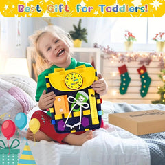 Busy Board Toddler Backpack Learn To Tie Shoes & More Toy