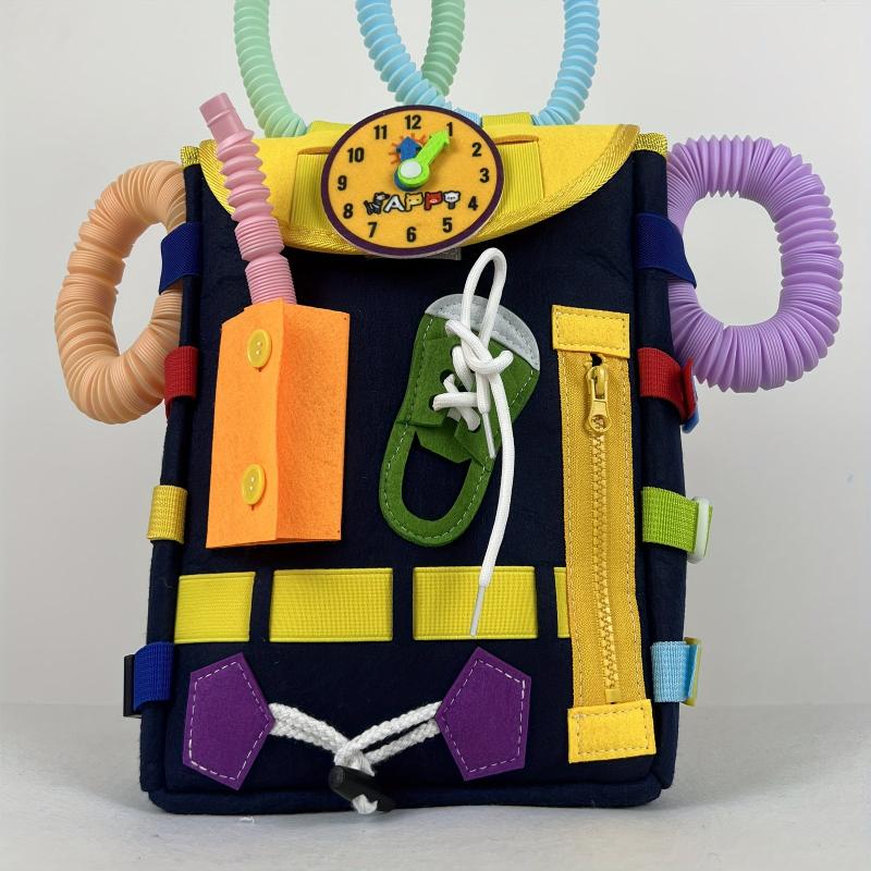 Busy Board Toddler Backpack Learn To Tie Shoes & More Toy