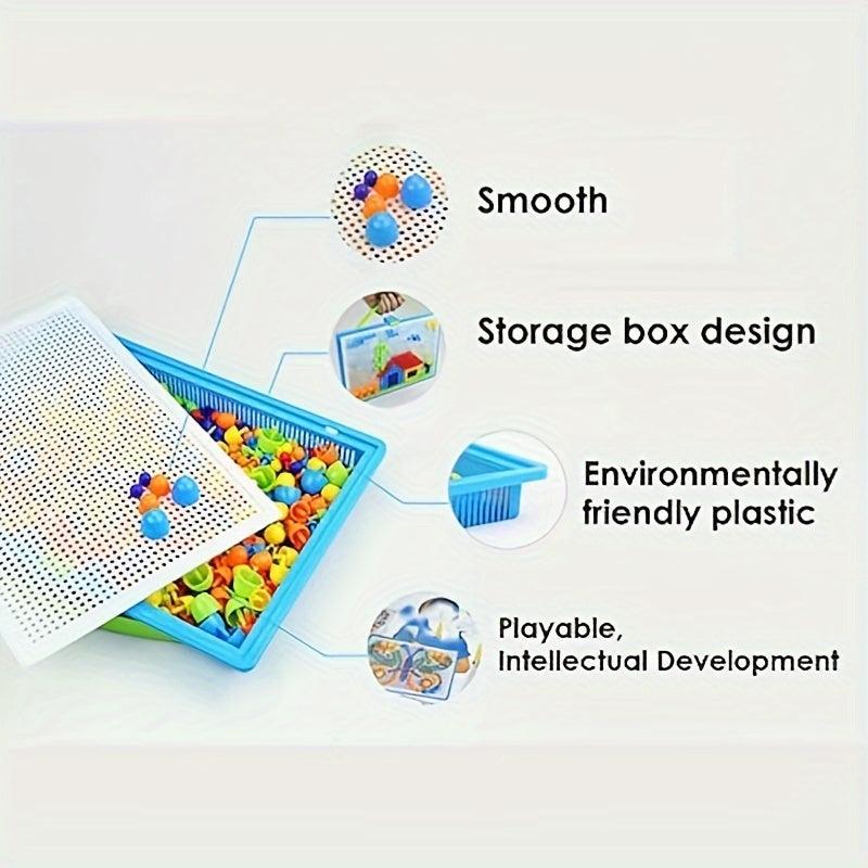 Colorful Mushroom Nail Board Jigsaw Toy for Kids