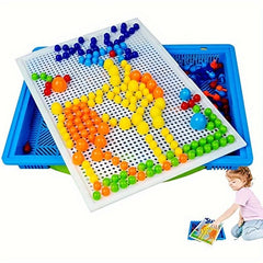 Colorful Mushroom Nail Board Jigsaw Toy for Kids